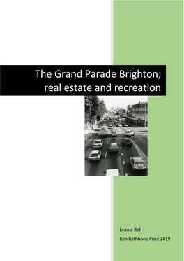The Grand Parade Brighton: Real Estate and Recreation