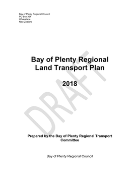 DRAFT Bay of Plenty Regional Land Transport Plan 2018