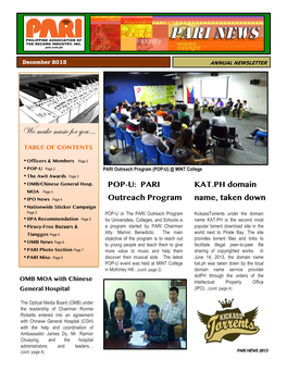 PARI Outreach Program KAT.PH Domain Name, Taken Down