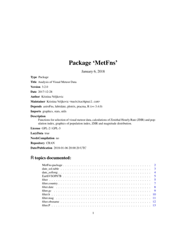 Package 'Metfns'