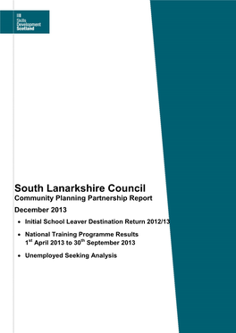 South Lanarkshire Council Community Planning Partnership Report December 2013