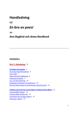 Handledning En Bro Av Poesi