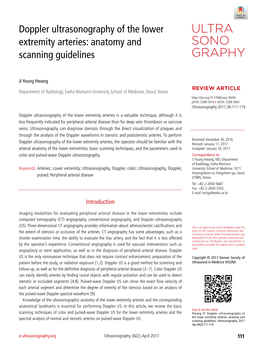 Doppler Ultrasonography of the Lower Extremity Arteries: Anatomy and Scanning Guidelines