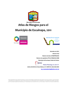 Atlas De Riesgos Para El Municipio De Escuinapa, 2011