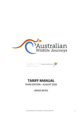 Tariff Manual Third Edition – August 2020