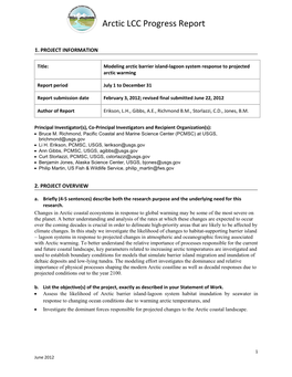 Barrier Island-Lagoon System Response to Arctic
