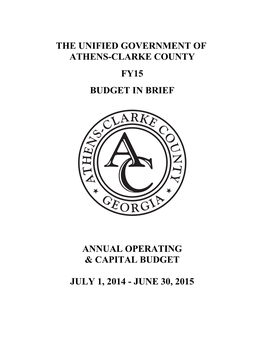 The Unified Government of Athens-Clarke County Fy15