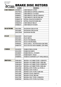 Brake Disc Rotors