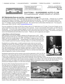 DAYTONA-SUPERBIRD AUTO CLUB WHEELS & DEALS Personal for Sale/ Want