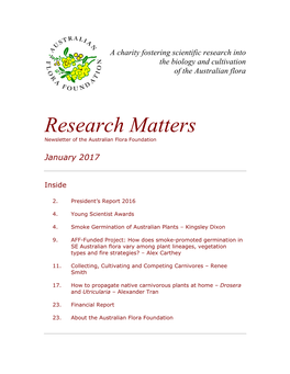 Research Matters Newsletter of the Australian Flora Foundation