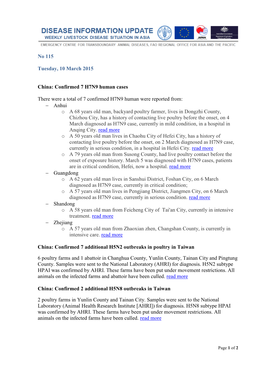 Disease Information Update 10 March 2015.Pdf