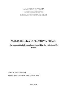 Magisterská Diplomová Práce