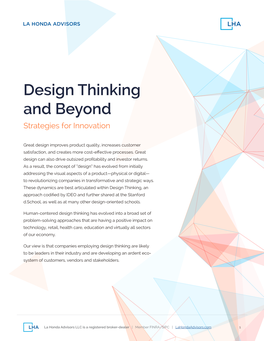 Design Thinking and Beyond Strategies for Innovation