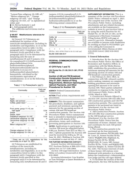 Federal Register/Vol. 86, No. 73/Monday, April 19, 2021/Rules