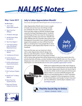 NALMS Notes a Publication of the North American Lake Management Society