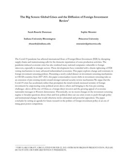 The Big Screen: Global Crises and the Diffusion of Foreign Investment Review1