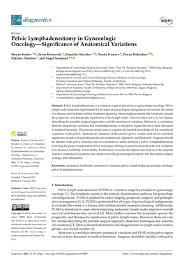 Pelvic Lymphadenectomy in Gynecologic Oncology—Signiﬁcance of Anatomical Variations