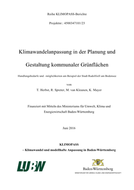Klimawandelanpassung in Der Planung Und Gestaltung Kommunaler Grünflächen 5 2