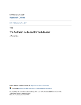 The Australian Media and the 'Push to Asia'