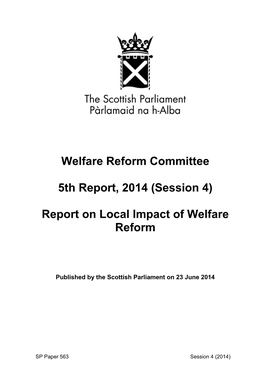 The Local Impact of Welfare Reform from the Centre for Regional Economic and Social Research at Sheffield Hallam University