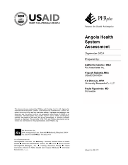 Angola Health System Assessment