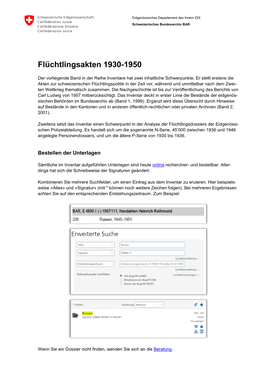 Flüchtlingsakten 1930-1950