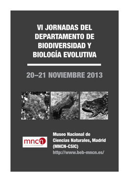 Vi Jornadas Del Departamento De Biodiversidad Y Biología Evolutiva