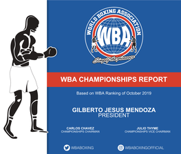 Wba Championships Report