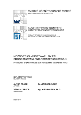 Vysoké Učení Technické V Brně Brno University of Technology