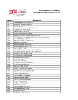 Ver Listado De Matrículas a Depurar