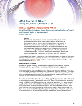 AMA Journal of Ethics® January 2021, Volume 23, Number 1: E31-37