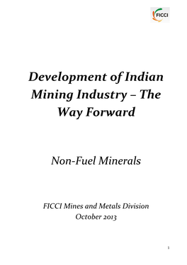 Development of Indian Mining Industry – the Way Forward