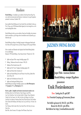 Unik Forårskoncert JAZZMIN SWING BAND Featuring Jesper Thilo