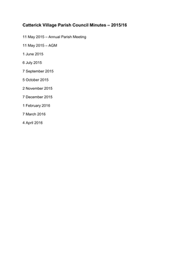 Catterick Village Parish Council Minutes – 2015/16