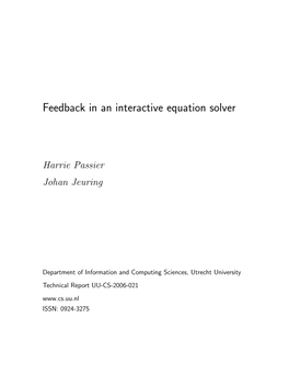 Feedback in an Interactive Equation Solver