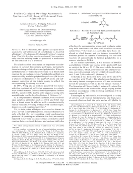 Proline-Catalyzed One-Step Asymmetric Synthesis of 5-Hydroxy