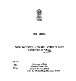 Total Population Alongwith Scheduled Caste Population in Punjab