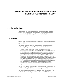 Corrections and Updates to the HCP/NCCP, December 19, 2006