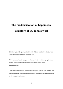 A History of St. John's Wort