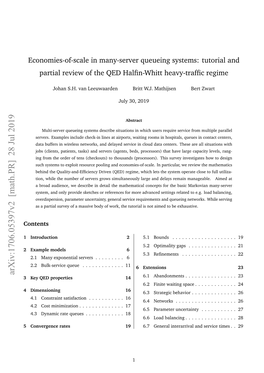 Economies-Of-Scale in Many-Server Queueing Systems: Tutorial and Partial Review of the QED Halﬁn-Whitt Heavy-Trafﬁc Regime