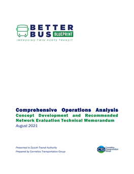 Concept Development and Recommended Network Evaluation Technical Memorandum August 2021