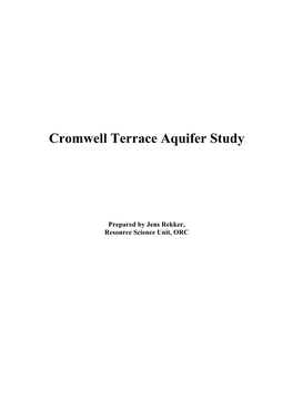 Cromwell Terrace Aquifer Study