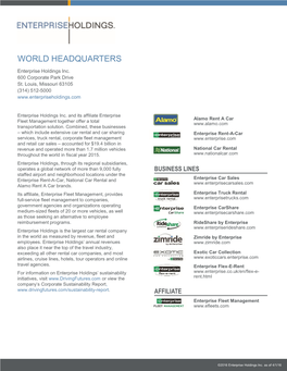 Enterprise Holdings Fact Sheet