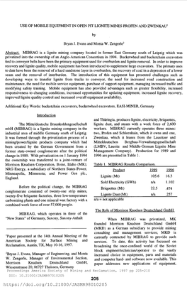 Use of Mobile Equipment in Open Pit Lignite Mines Profen and Zwenkau1