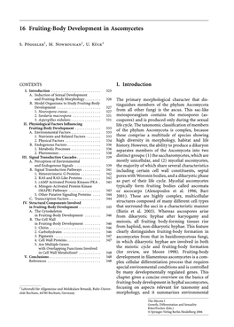 16 Fruiting-Body Development in Ascomycetes