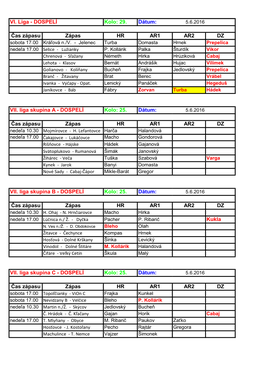 VI. Liga - DOSPELÍ Kolo: 29