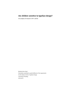 Are Children Sensitive to Typeface Design? an Analysis of Research (1911–2010)