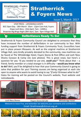 Stratherrick & Foyers News
