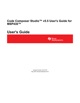 Code Composer Studio V5.4 for MSP430 User's Guide