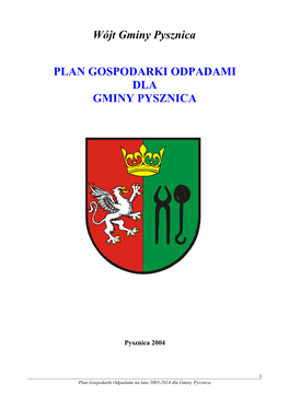 Plan Gospodarki Odpadami Dla Gminy Pysznica